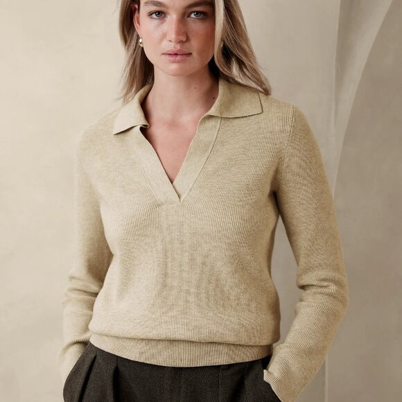 Banana Republic Cashmere Johnny Collar Sweater XS - Picture 3 of 14